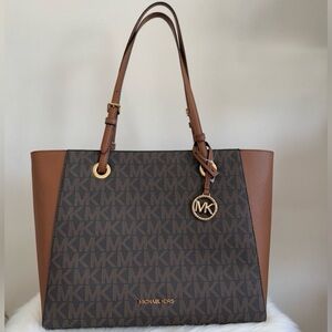 Michael Kors Black and Brown Logo Tote